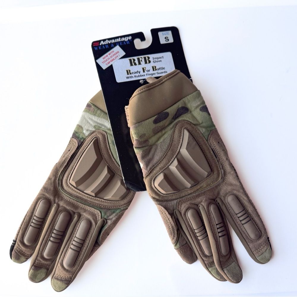 RFB Ready For Battle Gloves Multicam Finger Guards Touchscreen Size Small NWT